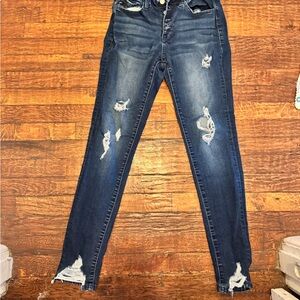 KanCan Dark Blue Distressed Skinny Jeans
